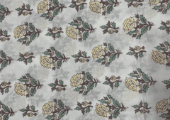 Printed Cotton Cambric White Light Yellow Flowers