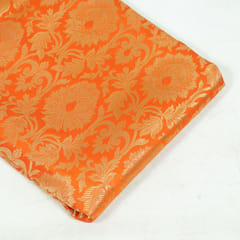 Orange Color Brocade Fabric