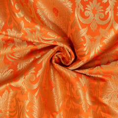 Orange Color Brocade Fabric