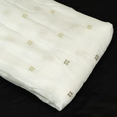 White Dyeable Chinon Embroidered Fabric