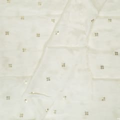 White Dyeable Chinon Embroidered Fabric