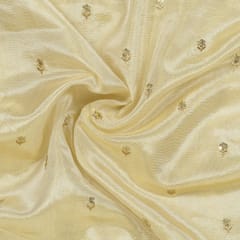 Dyeable Uppada Silk Tissue Embroidered Fabric