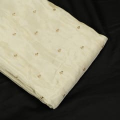 Dyeable Uppada Silk Tissue Embroidered Fabric