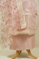 Baby Pink Color Chanderi Embroidered Shirt with Bottom and Chanderi Print with Embroidered Dupatta