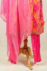 Multi Color Cotton Print with Embroidered Shirt with Bottom and Chiffon Dupatta