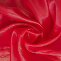 Red Color Shimmer Organza Fabric