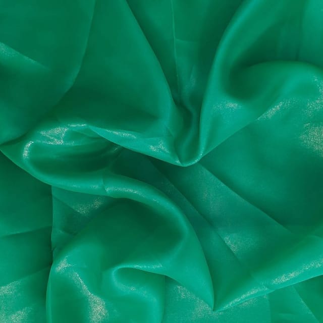 Green Color Shimmer Organza Fabric