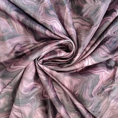 Purple Color Printed Velvet Fabric