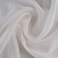 White Color Shimmer Organza Fabric