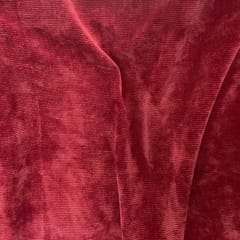 Maroon Color Knitted Corduroy Fabric