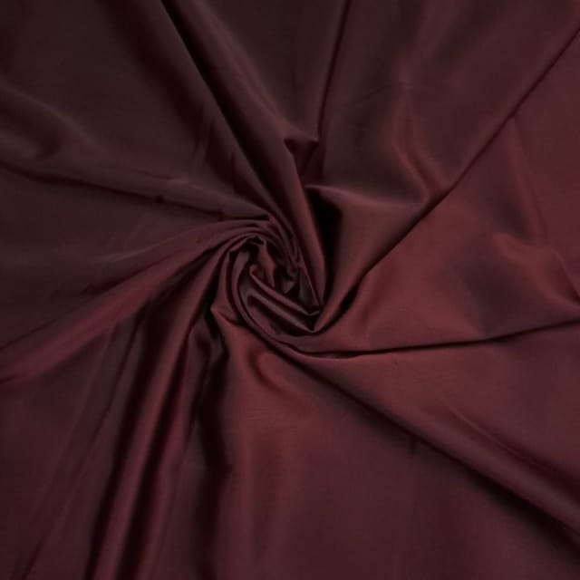 Wine Color Crepe Satin Fabric