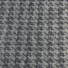 Navy Blue Color Tweed ZigZag Fabric