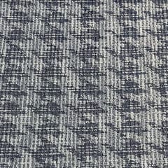 Navy Blue Color Tweed ZigZag Fabric