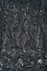 Black Color Net Hand Embroidered Fabric