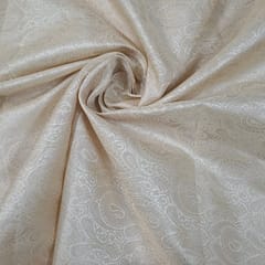 Light Golden Color Semi Brocade Fabric