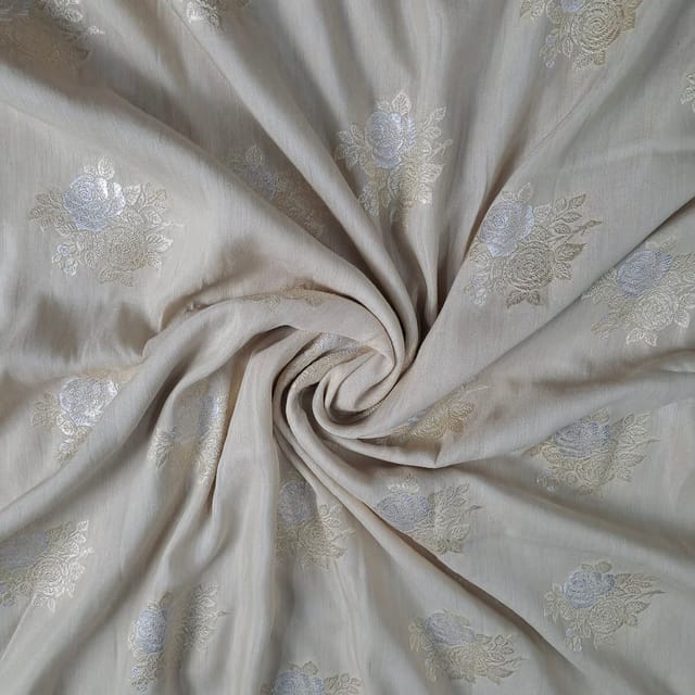 Dyeable Pure Monga Silk Zari Fabric