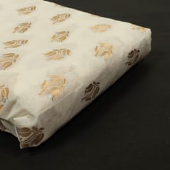 White Chanderi Jacquard Fabric