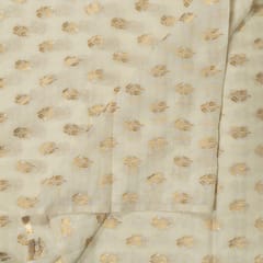 White Chanderi Jacquard Fabric