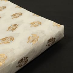 White Chanderi Jacquard Fabric