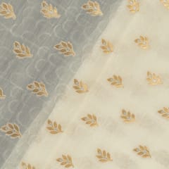 White Chanderi Jacquard Fabric