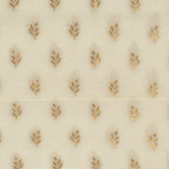 White Chanderi Jacquard Fabric