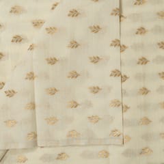 White Chanderi Jacquard Fabric