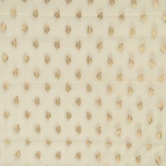 White Chanderi Jacquard Fabric