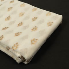 White Chanderi Jacquard Fabric