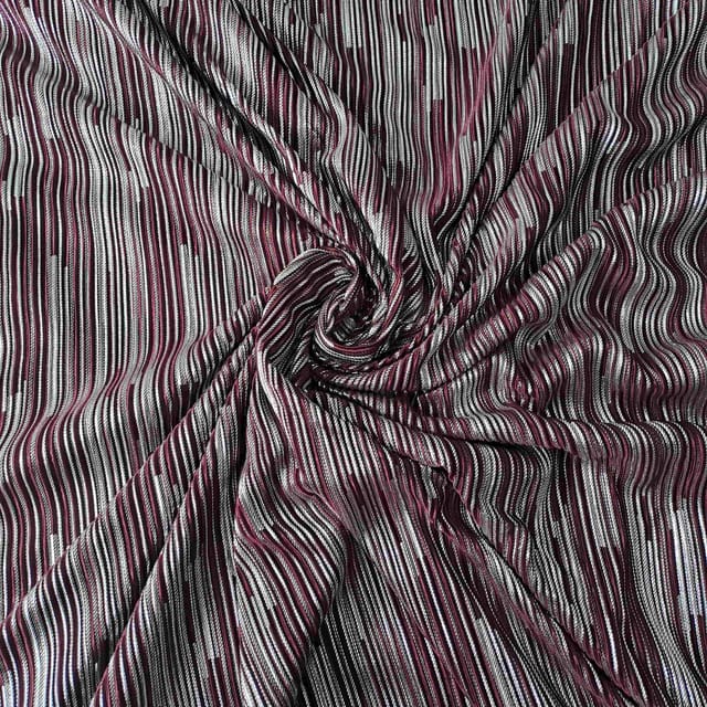 Wine Color Pleated Fabric