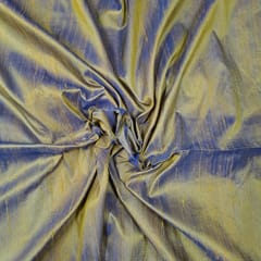 Mustard Green Color 70 Gm Two Tone Raw Silk Fabric