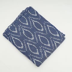 Blue Color Cotton Ikat Fabric