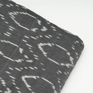 Grey Color Cotton Ikat Fabric