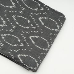 Grey Color Cotton Ikat Fabric