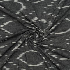 Grey Color Cotton Ikat Fabric