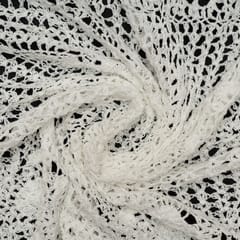 White Dyeable Hand Crochet Fabric (2 meter piece)