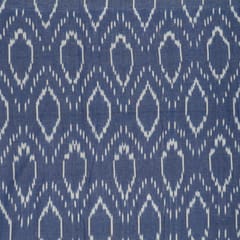 Blue Color Cotton Ikat Fabric