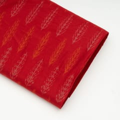 Red Color Silk Ikat Fabric