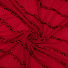 Red Color Cotton Cambric Dobby Fabric