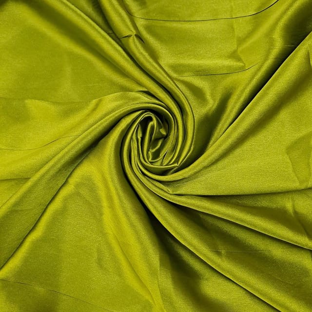 Yellow Color Poly Satin Fabric