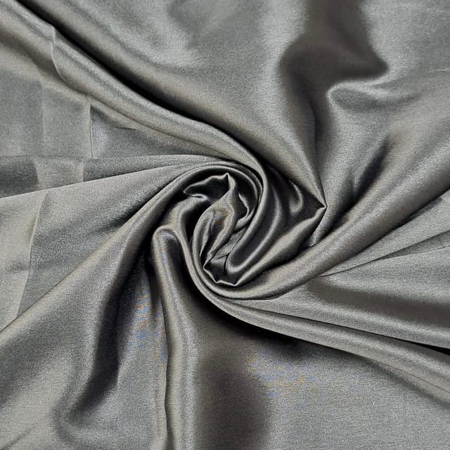 Dark Grey Color Poly Satin Fabric