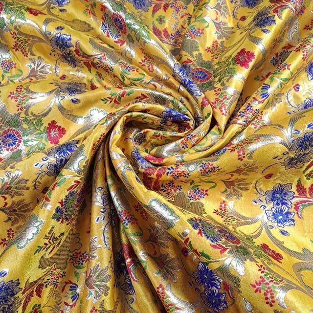 Yellow Color Brocade Fabric