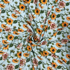 Multi Color Crepe Printed Fabric