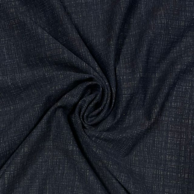 Blue Color Woolen Plain Lycra Fabric