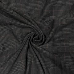 Black Color Woolen Printed Fabric