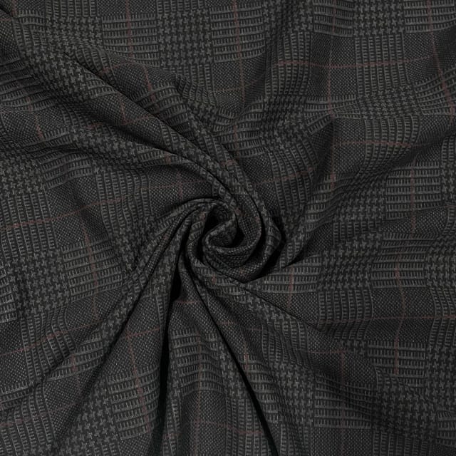 Black Color Woolen Printed Fabric