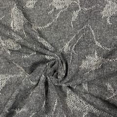 Grey Color Woolen Printed Fabric