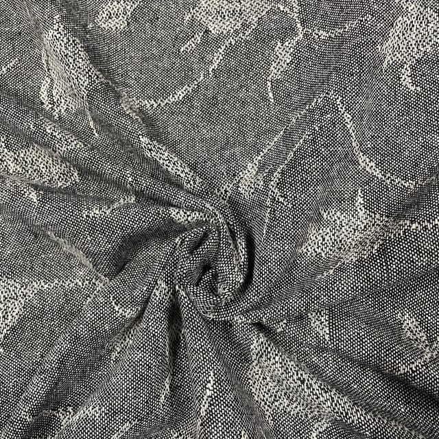 Grey Color Woolen Printed Fabric