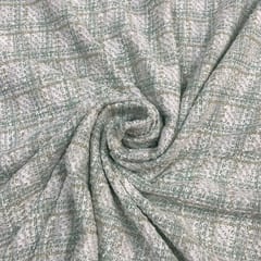 Sea Green Color Tweed Fabric