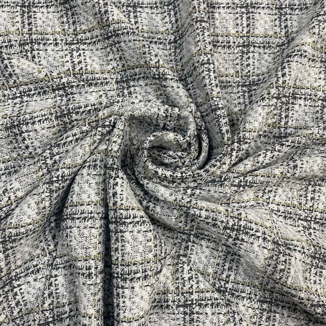 Grey Color Tweed Fabric