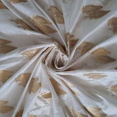 White Dyeable Zari Fabric